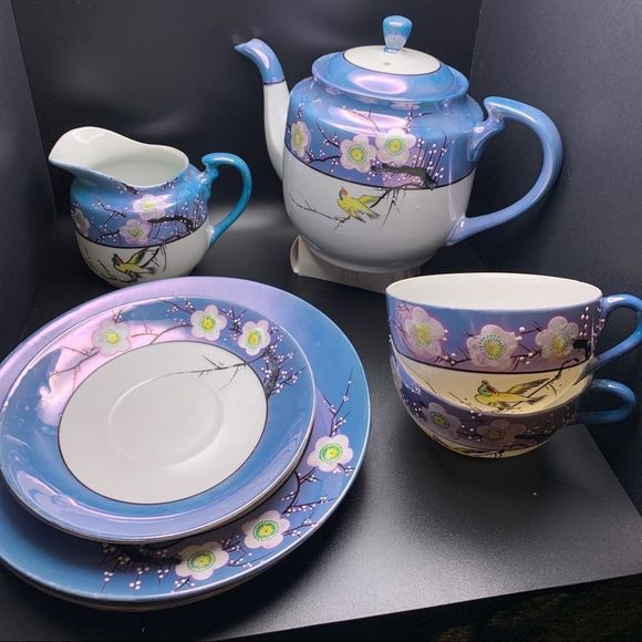 Trico Dining Vintagetrico Luster Ware Tea Set 8 Pieces Teapot Cups